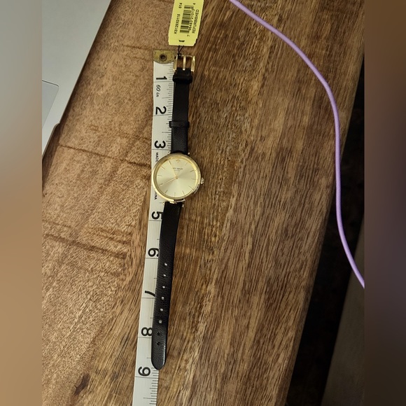 Kate Spade black leather strap watch, round face - Picture 4 of 5